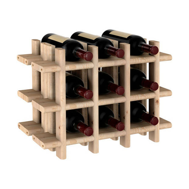 Sareva Wijnrek Rioja - uitbreidbaar - 43 x 22 x 35 cm - 9 flessen - massief grenenhout
