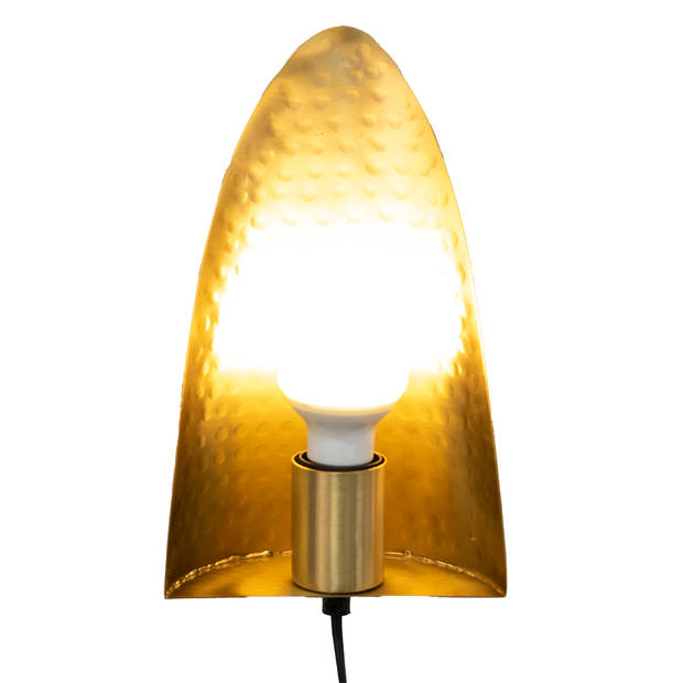 Clayre & Eef Wandlamp 16x7x25 cm Goudkleurig Metaal Muurlamp Goudkleurig Muurlamp