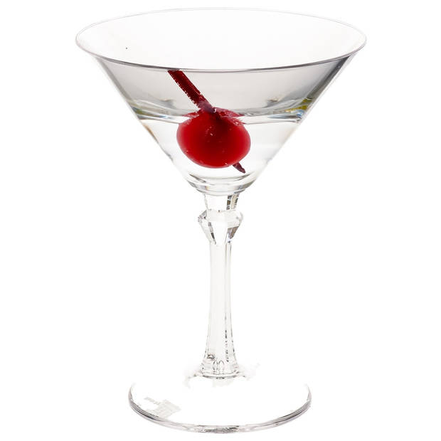 Martini cocktailglas - 20 cl/200 ml - transparant kunststof - feest cocktail glazen - Cocktailglazen