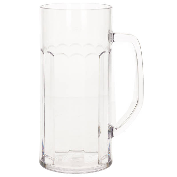 Onbreekbare bierpul ribbel transparant kunststof 56 cl/560 ml - Bierglazen