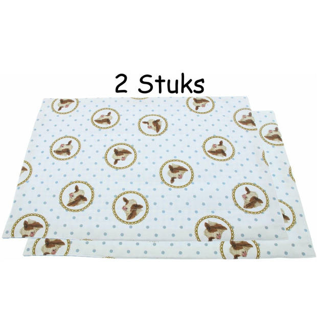 2 Placemats - Happy Cow - Roodbonte koeien - 100% Katoen - 47 x 36 cm