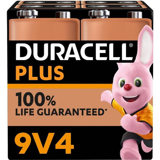 Duracell Plus 100% 9v 4 PAck