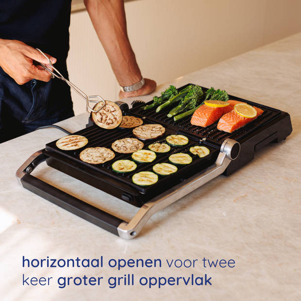 Safecourt Kitchen Tosti apparaat - Grill apparaat - Uitneembare platen ContactGrill - 3-in-1 -180 °C grill