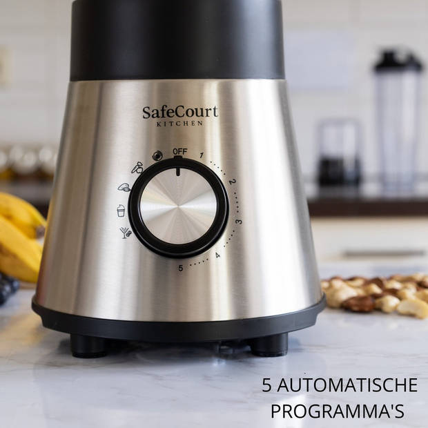 Safecourt Kitchen Blender - Blender to go - Krachtige Blender Smoothie - 1000W - 1.5L