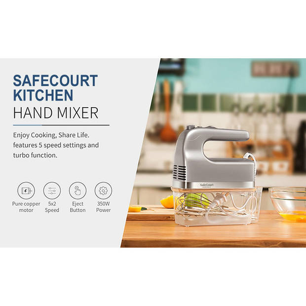 Safecourt Kitchen Handmixer - Opslagbasis - Kloppers & Deeghaken & Garde
