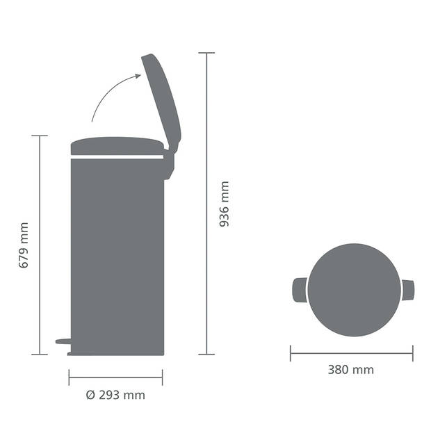 Brabantia NewIcon pedaalemmer 30 liter met kunststof binnenemmer - Soft Beige
