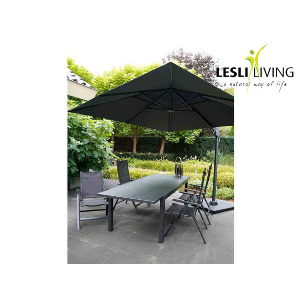 Zweefparasol Virgo Ecru 300 x 300 cm - inclusief zware parasolvoet