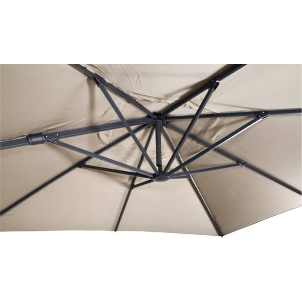 Zweefparasol VirgoFlex Ecru 300 x 300 cm - inclusief zware parasolvoet