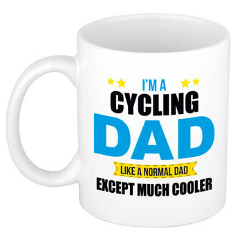 Cycling dad mok / beker wit 300 ml - Cadeau mokken - Papa/ Vaderdag - feest mokken