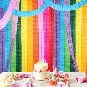 Fissaly® 16 Stuks Papieren Slingers Verjaardag Versiering Gekleurd – Decoratie Happy Birthday Feest & Feestje