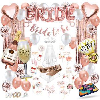 Fissaly® 73 Stuks “Bride to be” Vrijgezellenfeest Vrouw Decoratie Set - Bachelorette Party Vrouwen – Vrijgezellen Team