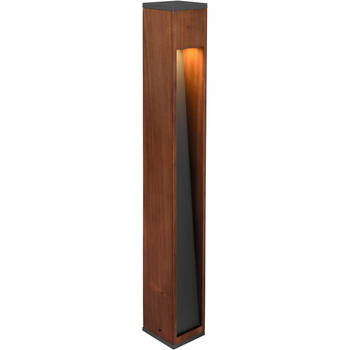 LED Tuinverlichting - Staande Buitenlamp - Trion Enico XL - GU10 Fitting - Rechthoek - Hout - Natuur Hout