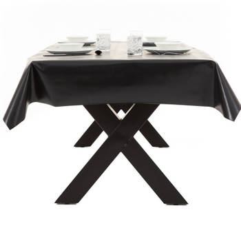 Zwarte tafelkleed/tafelzeil 140 x 180 cm rechthoekig - Tafellakens