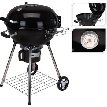 BBQ Houtskool Barbecue - Grilloppervlak 44 x 32 cm Zwart
