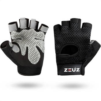 ZEUZ® Sport & Fitness Handschoenen Dames & Heren – Krachttraining - Crossfit Training – Gloves voor meer grip - Maat L