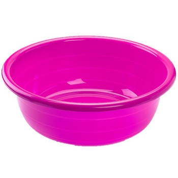 Grote kunststof teiltje/afwasbak rond 20 liter roze - Afwasbak