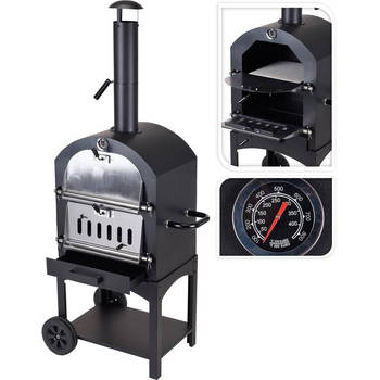 Vargan Pizza oven - BBQ - Rookoven - 3-in-1 - 34 x 24 cm - Met thermometer