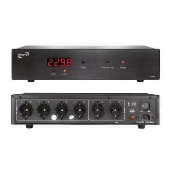 Dynavox X7000B High-End HiFi netfilter zwart met Watt & Voltage Display