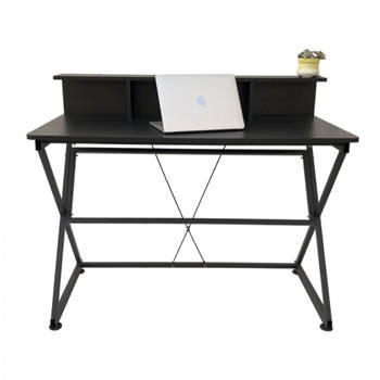 Bureau tafel computer laptop Stoer - industrieel moderne stijl - 110 cm breed - zwart