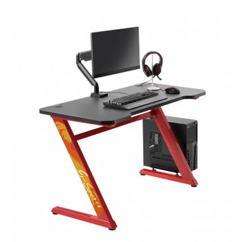 Computer game bureau gaming desk Thomas rood zwart ideaal voor uw game set up 120 cm x 60 cm