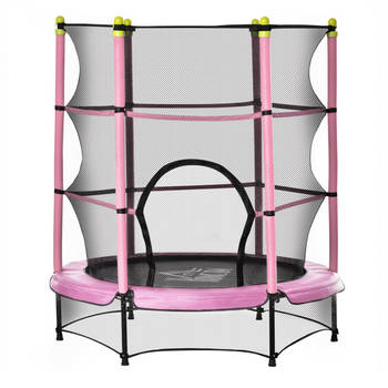 Kindertrampoline met veiligheidsnet - trampoline - speelgoed - roze - Ã˜140 cm