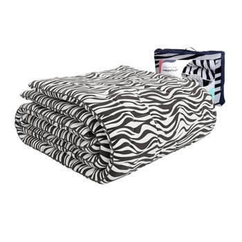 HappyBed Zebra 240x200 - Zomerdekbed zonder overtrek - wasbaar hoesloos dekbed - bedrukt dekbed voor fris en koel