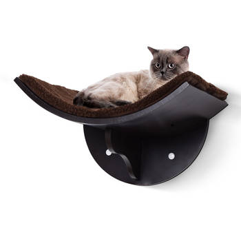 Cat Shelf - Hangmat Kat - Kattenbed - Wasbaar - Wandmontage - MDF - Bruin
