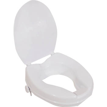 Aidapt verhoogde toiletbril wit - 5 cm - met deksel