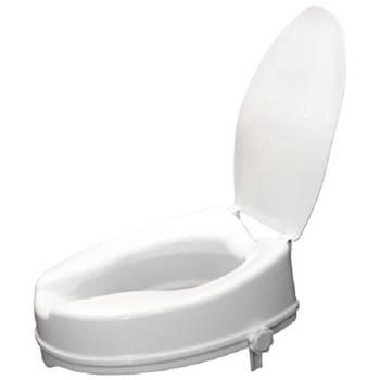 Aidapt verhoogde toiletbril wit - 10 cm - met deksel