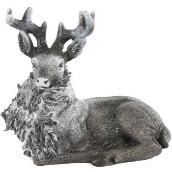 Non-Branded kerstfiguur Hert Baldur 12 cm polysteen zilver