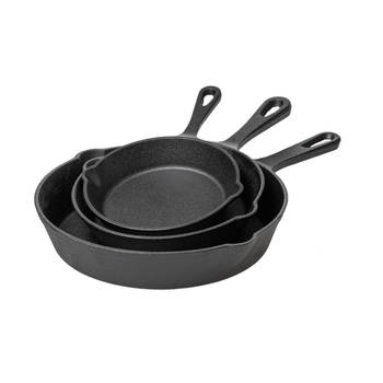 Blackwell Skillets - Koekenpannenset - Gietijzer - ø 16, 20 en 25 cm - zonder anti-aanbaklaag