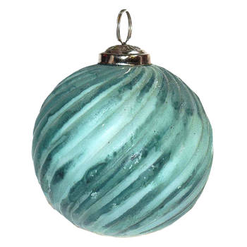 Clayre & Eef Kerstbal Ø 7 cm Groen Glas Kerstdecoratie Groen Kerstdecoratie