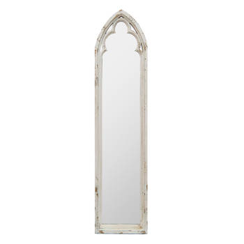 Clayre & Eef Spiegel 28x120 cm Wit Hout Grote Spiegel Wit Grote Spiegel