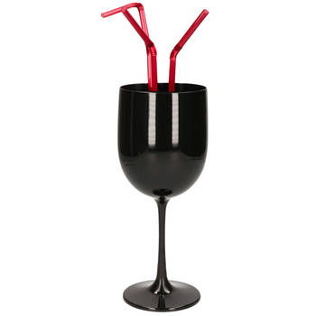 Onbreekbaar wijnglas zwart kunststof 48 cl/480 ml - Wijnglazen