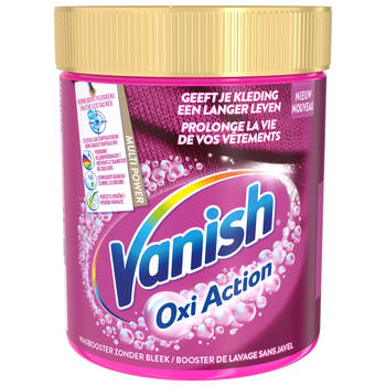 Vanish Oxi Action Wasbooster Poeder - Vlekverwijderaar voor gekleurde en witte was - 550 gr