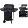 2-pits gasbarbecue met grill en zijtafels - 97x55x100cm