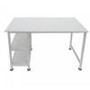 Bureau computer tafel - met opbergplanken - wit metaal hout - 110 cm breed