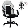 Bureaustoel Thomas junior - gamestoel racing gaming stijl - hoogte verstelbaar - zwart wit