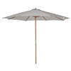 Houten parasol - Strandparasol - Tuinparasol - Balkonparasol - Grijs - 3m x 2,5m
