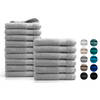 Handdoeken 15 delig combiset - Hotel Collectie - 100% katoen - licht grijs