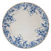 Clayre & Eef Dinerbord Ø 26 cm Blauw Porselein Rond Bloemen Eetbord Blauw Eetbord