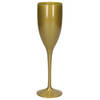 Onbreekbaar champagne/prosecco flute glas goud kunststof 15 cl/150 ml - Champagneglazen