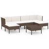 vidaXL 7-delige Loungeset met kussens poly rattan bruin