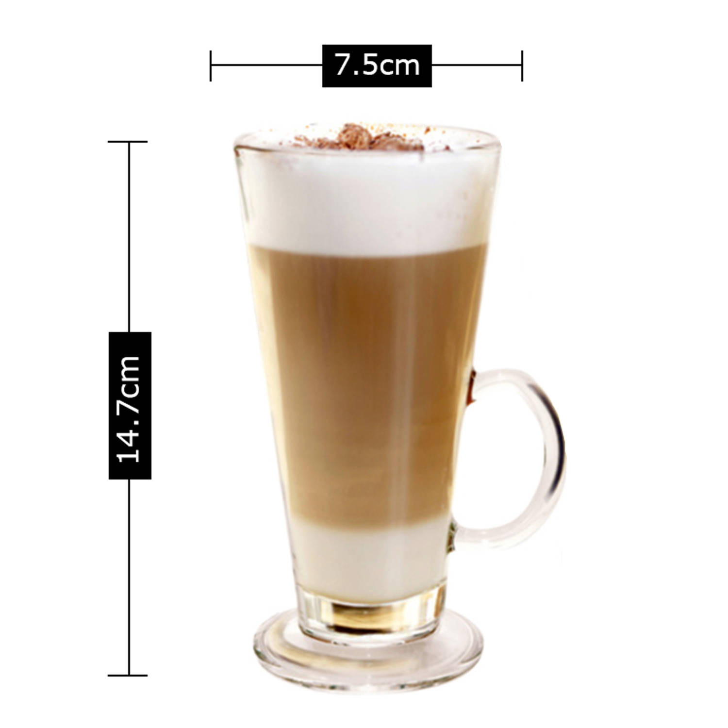 Neerwaarts Waardeloos Wat Luxe Latte Macchiato Glazen met lepel - Koffie Glazen - Cappuccino Glazen - Latte  Glazen - 250 ML - Set Van 6 | Blokker