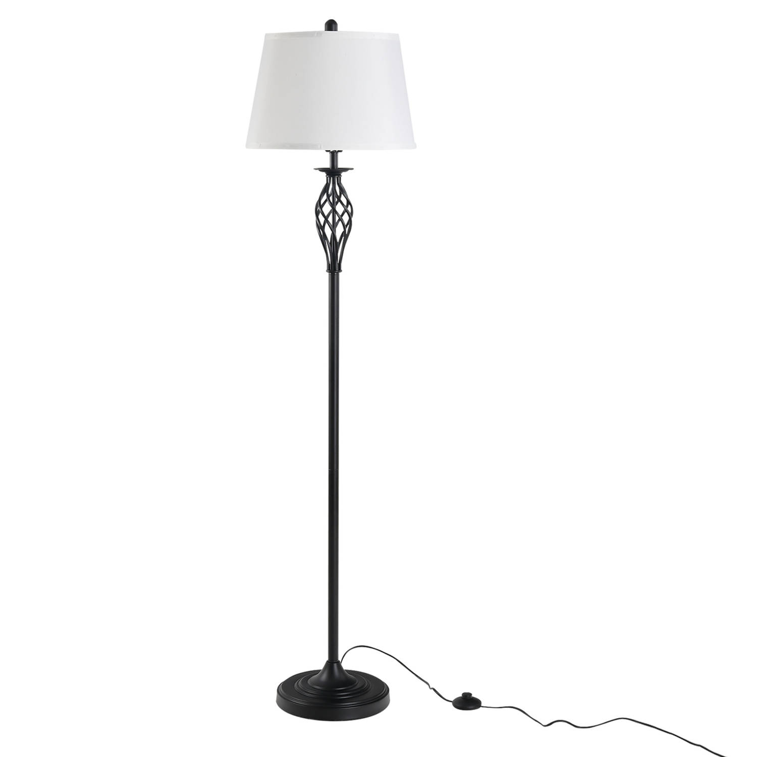 olie Haast je jazz Driedelige set van 1 staande lamp en 2 tafellampen - Vloerlamp - Stalamp -  tafellamp - Vintage - Klassiek - Zwart/wit | Blokker