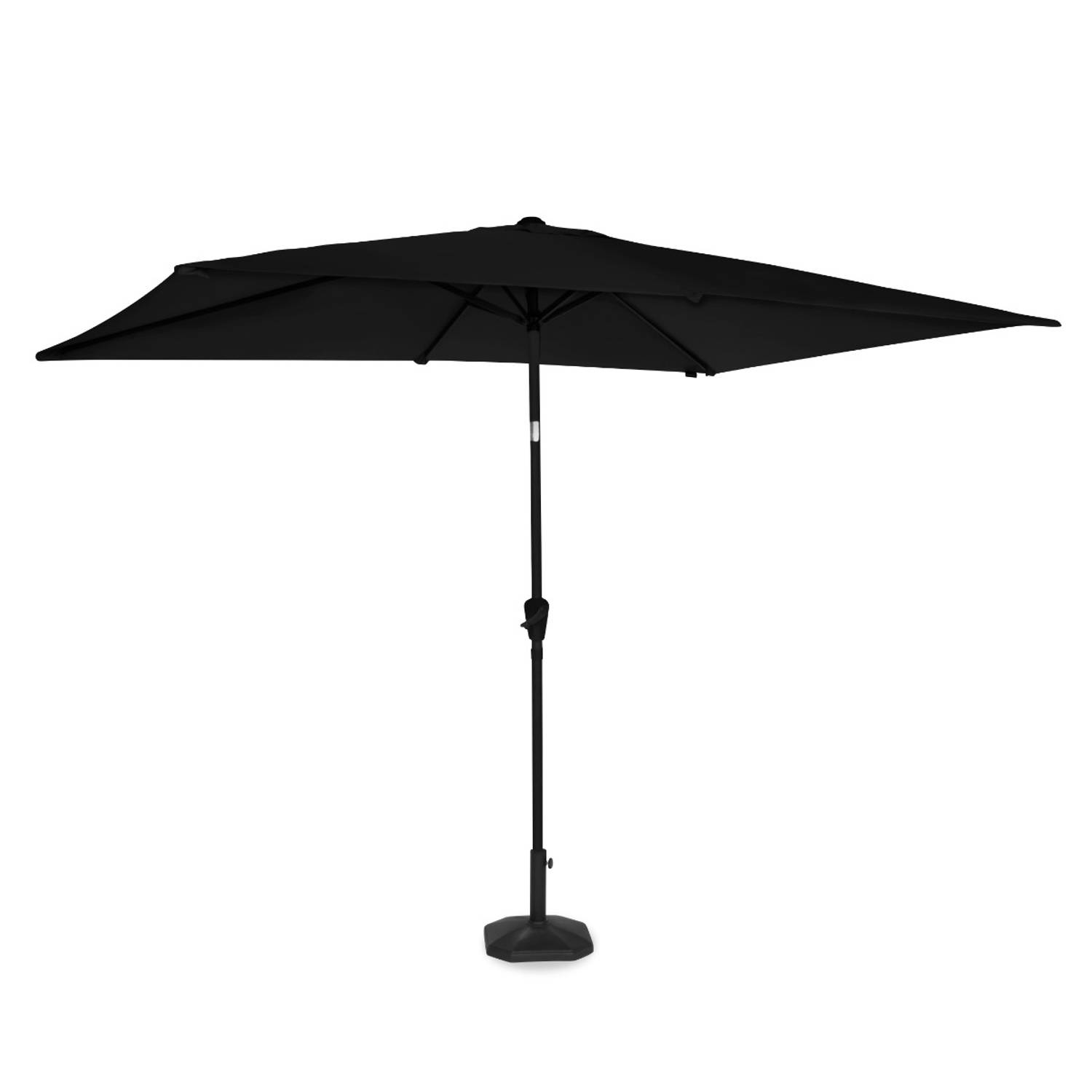 VONROC Premium Parasol Rapallo 200x300cm – Parasol combi set incl. parasolvoet - Kantelbaar – UV werend doek - Antraciet/Zwart – Incl. duurzame beschermhoes