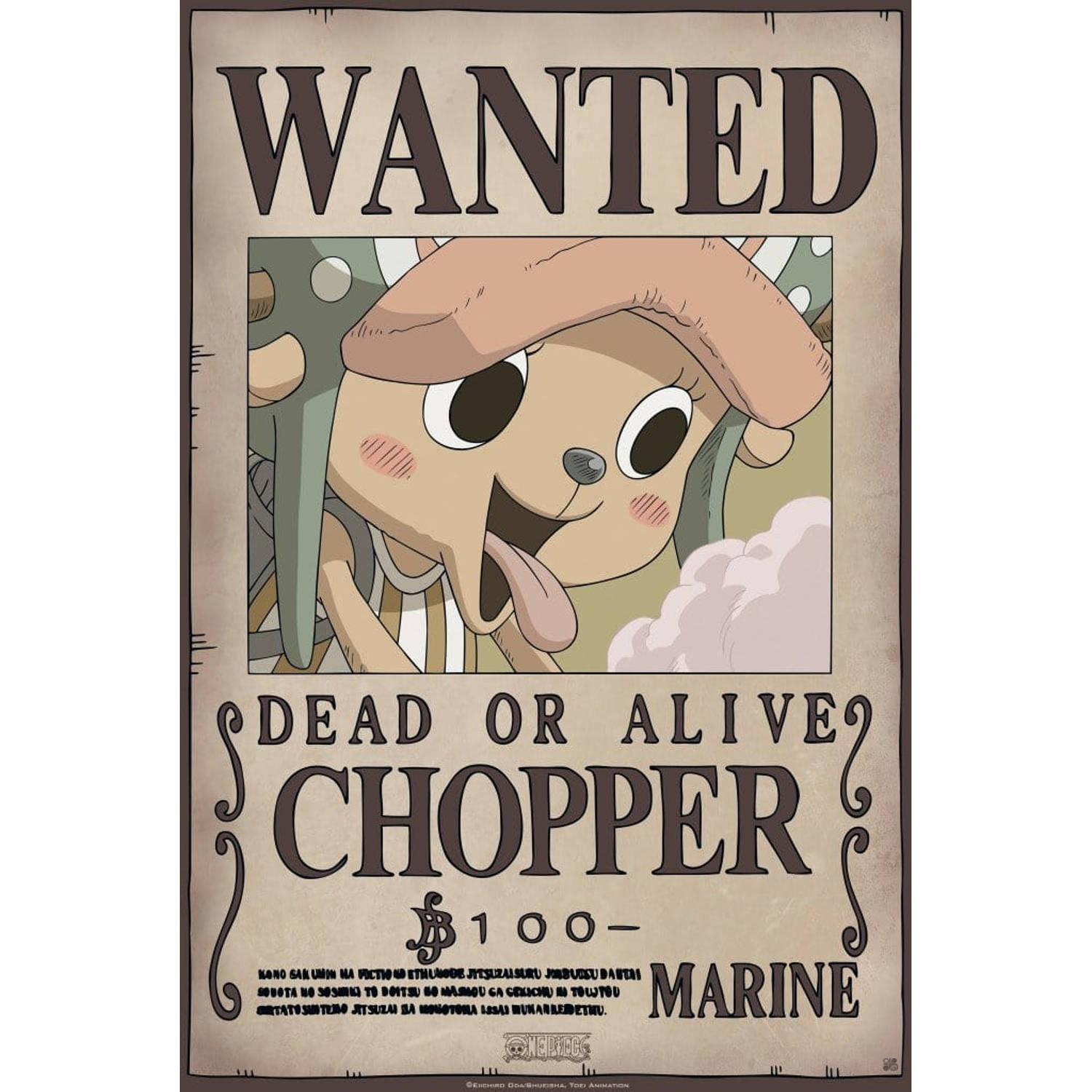 Yourdecoration Abystyle One Piece Wanted Chopper New Poster 35x52cm