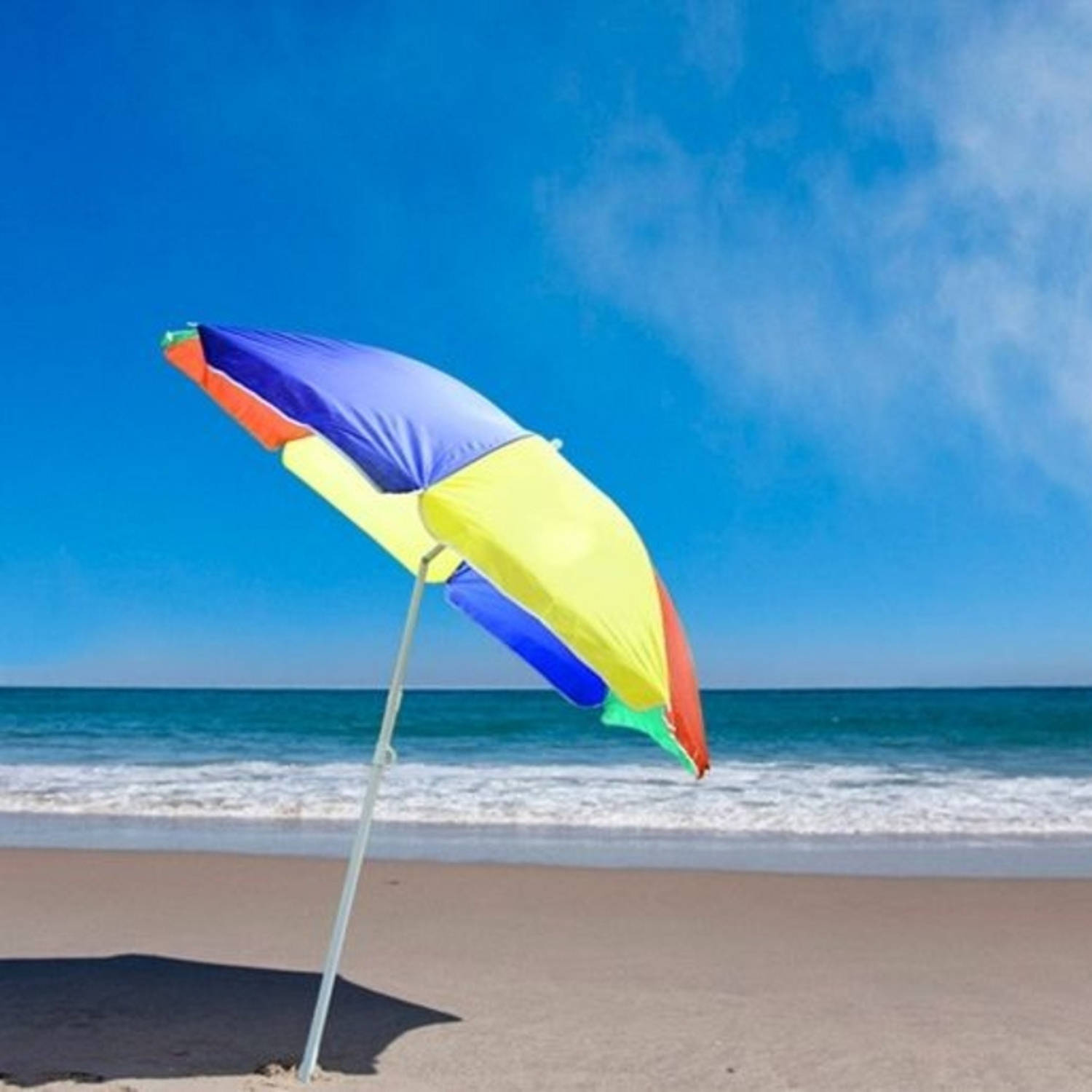 Luxe strand parasol - Knikbaar - Zonnescherm - Strandparasol - Werend - Ø160 CM -