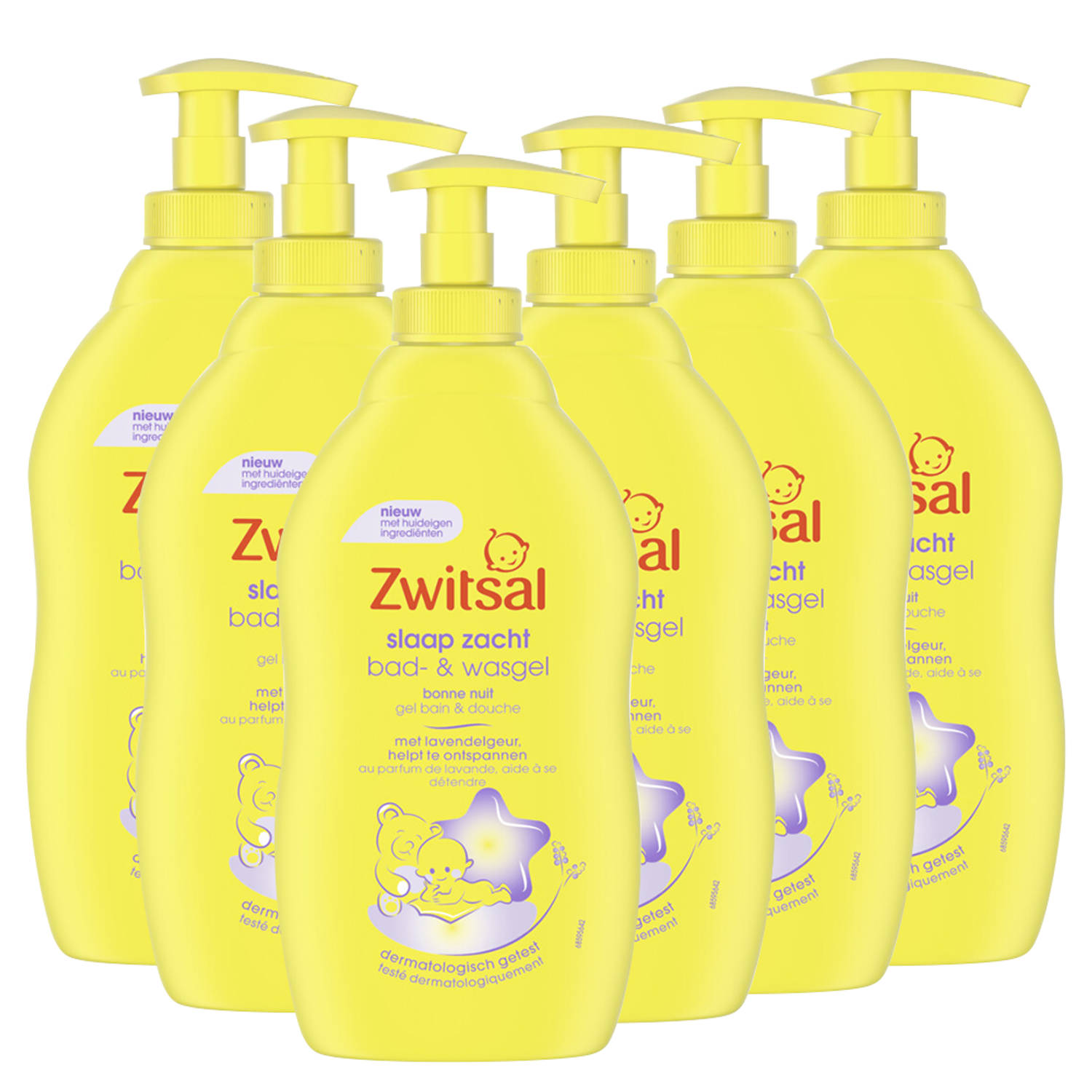 Zwitsal Slaap Zacht Bad & Wasgel Lavendel 6 X 400ml Voordeelverpakking