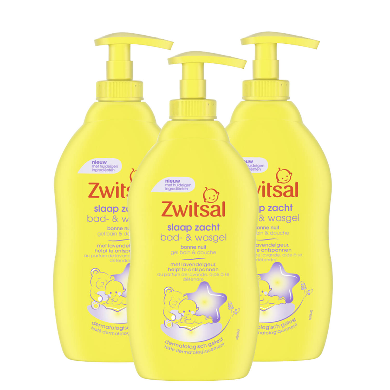 Zwitsal Slaap Zacht Bad & Wasgel Lavendel 3 X 400ml Voordeelpack